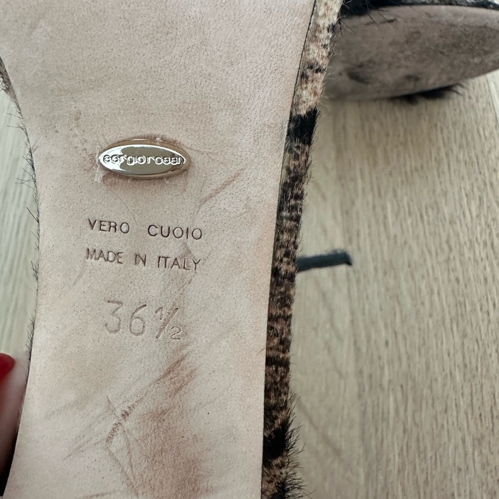 Sergio Rossi Leopard and Mink sandals - Picture 5 of 5